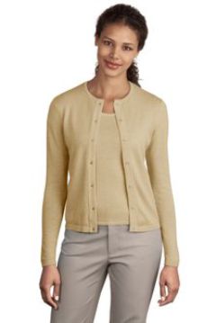 Port Authority Signature - Ladies Fine-Gauge Crewneck Cardigan Sweater