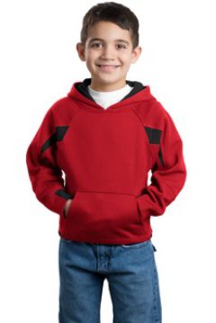 Sport-Tek - Youth Color-Spliced Pullover Hooded Sweatshirt